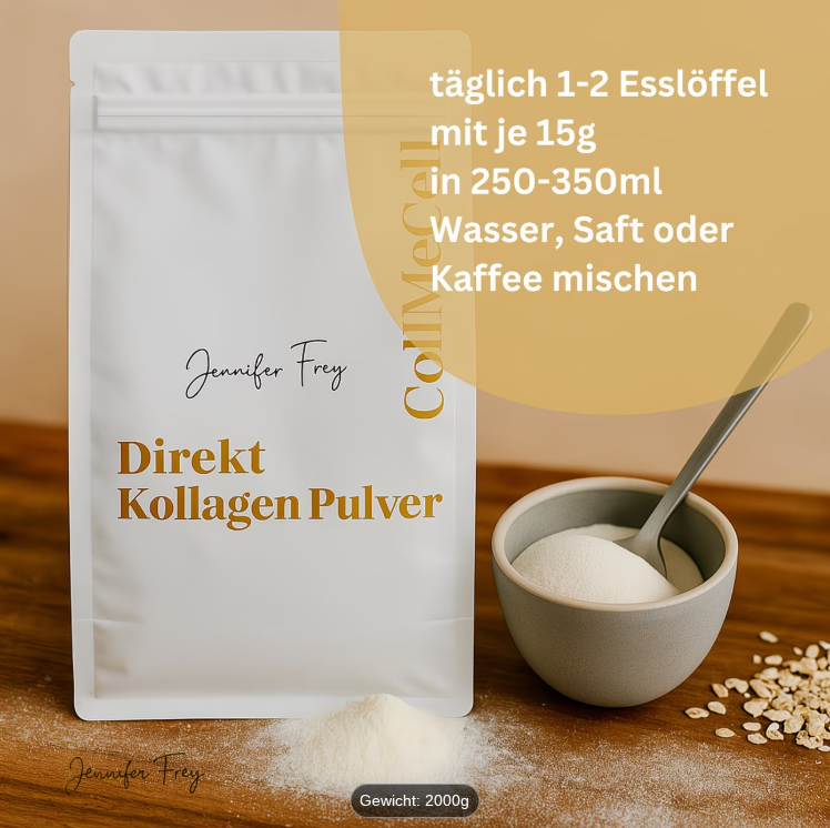 Direct 100% Kollagen Hydrolisat Peptide Pulver - Original Kollagen CollMeCell ~2000 Dalton